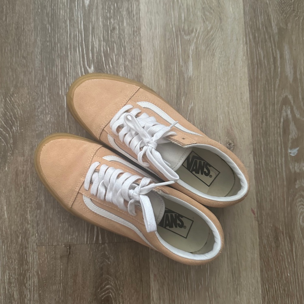 VANS Old Skool Double Light Gum Sneakers SIZE 8 Casual Peach Feminine Everyday - Picture 6 of 7